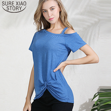 Camisetas de verano para mujer, camiseta de manga corta con hombros descubiertos, camiseta para mujer, camisetas para mujer 2019 50 2024 - compra barato