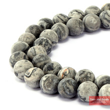 Natural Stone Dull Polish Matte Map Picasso Beads 15" Strand 4 6 8 10 12MM Pick Size For Jewelry Making MJB02 2024 - buy cheap