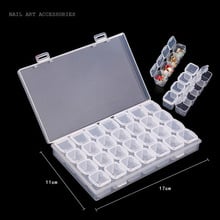 28 Slots Nail Art Storage Box Plastic Empty Box Transparent Display Case Organizer Holder For Rhinestone Beads Ring Earrings 2024 - buy cheap