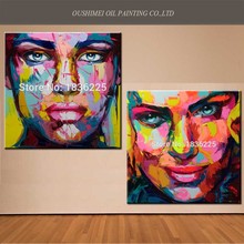handmade knife painting modern home decor wall art picture woman face for living room canvas painting poster on canvas no frame 2024 - buy cheap