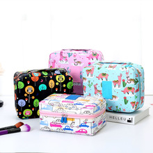 Hot Sale Travel Cosmetic Bag Women Double Zipper Case Portable Print Make Up Bag Female Necessaries Storage Organizer Toilet Bag 2024 - buy cheap