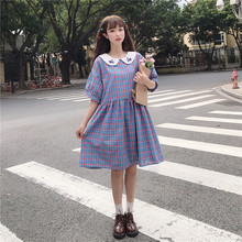 Vestido japonês de gola peter pan, nova moda coreana, verão, 2019, estudante, menina, harajuku 2024 - compre barato