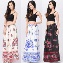 Women Boho Maxi Skirt Beach Floral Holiday Summer High Waist Long soft and comfortable Skirt L50/0110 2024 - buy cheap