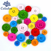 20-100pcs Multicolor 15mm 20mm 25mm 30mm Round Wooden Buttons 4 Holes Sewing Button Scrapbooking Garment DIY Apparel Accessories 2024 - buy cheap