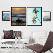 Póster con inspiración en el surf para playa, paisaje de viaje, paisaje de palmera, autobús, cuadro sobre lienzo para pared, póster nórdico, imágenes de pared para decoración para sala de estar 2024 - compra barato