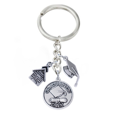 Popular Student Graduation Gift Souvenir Jewelry Key Ring Antique Dr. cap DIPLOMA Metal Pendant Key Chain 2024 - buy cheap
