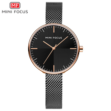 MINIFOCUS Watches Women Top Brand Luxury Black Steel Mesh Quartz Simple Fashion Business Watch For Women Clock Relogio Feminino 2024 - buy cheap
