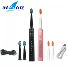 Seago Sonic Toothbrush Electric USB Rechargeable Waterproof Replacement Brush Head Best Gift 2024 - buy cheap