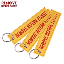 Remove Before Flight Keychains Orange Embroidery Keychain for Aviation Key Ring Gifts Jewelry Key Fob Key Holder 3 PCS/LOT 2024 - buy cheap