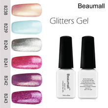 Beaumall Nail Art Gel Shining Glitters Series Colors#B238~B243, 7ml Volume Soak Off UV&LED Gel Lacquers Nail Polishes. 2024 - buy cheap