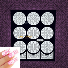 Paletas de flor de henna para unhas, formato de pingente para pintura de unha manicure artística, pontas de guia, adesivo estêncil de unha 2024 - compre barato