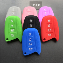 ZAD Silicone Car Key Cover CASE set holder For Hyundai Solaris ix35 ix45 Accent Elantra Santa Fe Accessories 3 Buttons key 2024 - buy cheap