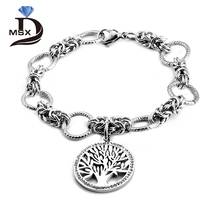 Trendy Chain Bracelets Bangles for Male Female Stainless Steel Tree Pendant Wedding Party Jewelry Wristband Gift 2024 - buy cheap