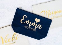 customize glitter navy blue bride make up pouches bridesmaid wedding Gift Makeup Cosmetic Bags Unique Gift for Bridal Party Bags 2024 - buy cheap