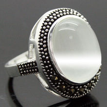 NEW JEWELRY VINTAGE WHITE OPAL MARCASITE 925 STERLING SILVER RING SIZE 7/8/9/10 2024 - buy cheap