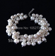 Classic! Pearl Jewelry AA 6-8MM White Color Cultured Freshwater Pearl Bracelet 8inch Fashion Jewelry Wholesale New Free Shipping 2024 - buy cheap