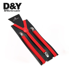 Women Men'S Shirt Suspenders For Trousers Pants Holder 1.5cm wide Red Clip-on Elastic Braces Slim Y-back gallus Gift 2020 New 2024 - buy cheap