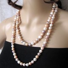 Fashion 8-9mm Genuine Multicolor Freshwater Cultured Pearl Necklace 48" 2024 - buy cheap