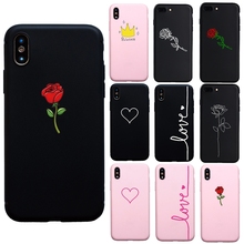 Simple Art Lovely Couples Rose Soft Case for iPhone 6s 7 8 Plus 6 Plus 11 Pro Max X XS Max XR 5s SE Funda Coque Cover Case 2024 - buy cheap