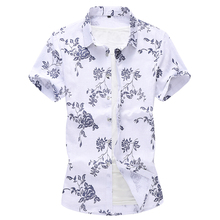 CalrtyAsa 2019 nuevo verano hombre camisa de manga corta 100% algodón tamaño de la flor marca camisetas, ropa de hombre camisa Casual 2024 - compra barato