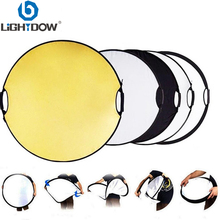 Lightdow 43 Inch 110CM 5 in 1 Round Portable Collapsible Multi Disc Light Photographic Lighting Reflector with Handle Bar 2024 - buy cheap