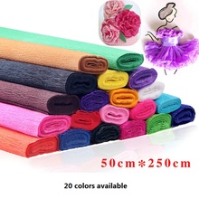 Craft Paper 50x250cm Colored Crepe Wrapping Flowers Packing Material Handmade Coloured Floral Wedding Decoration 2024 - buy cheap