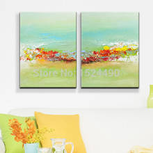 Hand Painted Wall Art Landscape Home Decor Modern Sea and Flowers Oil Painting On Wall Craft Canvas Paintings For Room Decor 2024 - buy cheap