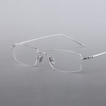 W-134 titanium eyeglasses frames men thin elastic Temple half rim male computer optical spectacle reading glasses eyewear frames 2024 - buy cheap