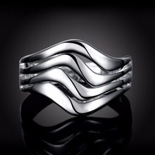 Christmas gift for women girl silver color ring Lovely Wedding Gift silver color ring Cute fashion classic Jewelry size 8 R123 2024 - buy cheap