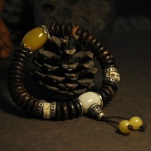 Pulsera de cuentas budistas tibetanas, hecha a mano, Mala muñeca tibetana, con conchas de coco, regalo de joyería 2024 - compra barato