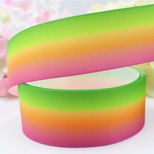 16724-5,38MM gradient colors printed grosgrain ribbon packaging design, DIY accessories handmade materials. 2024 - buy cheap