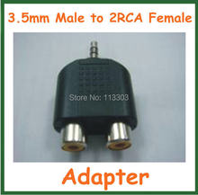 100pcs Converter 3.5mm Male to 2RCA Female Y-Splitter Plug Adapter 1 Male to 2 Female Extender Connector 2024 - buy cheap