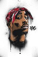 Tupac 2pac hip hop rapper cantor estrela cartaz de seda pintura de parede 24x36inch 2024 - compre barato