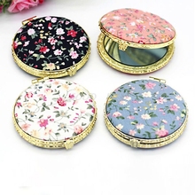 Mini Round Pocket Folding Makeup Mirror Vintage Double Sides Floral Printed Chinese Style Compact Cosmetic Tool Portable Gift 2024 - buy cheap