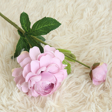 Silk Flower European Real Touch Artificial Flowers Fall Vivid Peony Fake Leaf Wedding Home Party Christmas Home Decoration 2024 - buy cheap