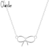 Chandler Brand Wholesale  Bowknot Necklace & Pendant For Women Bow knot Handmade Collar Fashion Infinity Jewelry Colier 2024 - buy cheap