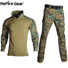 ReFire Gear-uniforme táctico del Ejército de EE. UU. Y Rusia para hombre, conjunto de ropa de combate militar, camisa de Paintball y Airsoft, pantalones de carga sin almohadillas 2024 - compra barato