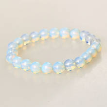2019 New 8mm Round Crystal Moonstone Natural Stone Stretched Beaded Bracelet For Women 2024 - buy cheap