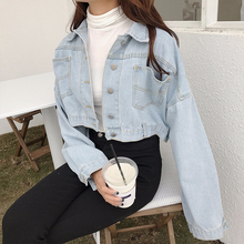 2018 Spring autumn New Plus Size Fashion Women Casual Loose size Short paragraph Button Denim jacket Female Coat Ljj0078 2024 - buy cheap