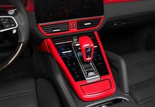 Caja de cambios delantera Interior, cubierta de caja de almacenamiento, Panel de ventilación de salida de CA, Color rojo, estilo de coche para Porsche Cayenne 2018 2019, accesorios 2024 - compra barato