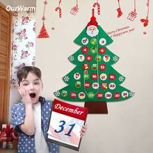 OurWarm Felt Christmas Tree Advent Calendar 95cm*80cm Home Decoration Countdown DIY Santa Claus Children's Gifts 2024 - buy cheap
