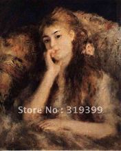 Reproducción de pintura al óleo sobre lienzo de lino, retrato de una chica de pierre auguste renoir, Envío Gratis por DHL, hecho a mano, calidad de museo 2024 - compra barato