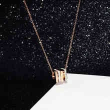 YUN RUO New Arrival Rose Gold Color Fashion Rotatable Crystal Square Pendant Necklace Titanium Steel Jewelry Woman Gift Not Fade 2024 - buy cheap