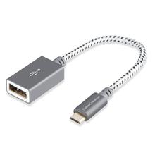 Cabo micro usb 2.0 otg trançado, adaptador micro usb macho para usb fêmea, compatível com outros smartphones com função otg, 2024 - compre barato