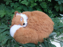 big simulation fox toy resin&fur fox yellow sleeping fox doll gift about 27x12x27cm 2101 2024 - buy cheap