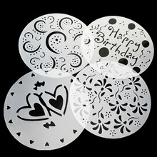4 Pcs/set Round Cake Fondant Craft Decorating Cutter Flower Heart Sugarcraft Mold Tools Cake Stencil Gift 2024 - buy cheap