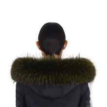 Real Raccoon Fur Collar Womens 100% Natural Fur Gray Collar Real Fur Shawl Raccoon collar Fur scraves 60/70/75cm 2024 - buy cheap