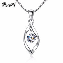 JYouHF 2020 New Fashion Simple Silver Plated Pendant Necklaces Women Ladies Twist Crystal CZ Stone Necklaces & Pendants Jewelry 2024 - buy cheap
