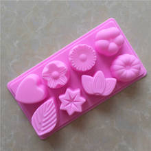 Hot sale  Silicone Cake Mold 8 Flower and leaf shape Chocolate Mold Handmade Soap Mold Bakeware 2024 - buy cheap