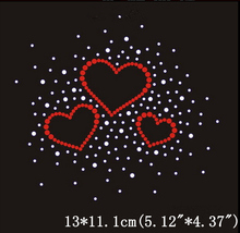 2 шт./лот блестящие стразы горячей фиксации с рисунком сердца 2024 - купить недорого